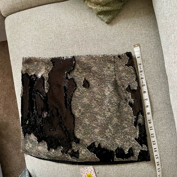 NWT Free People Skinny Sequin Camo Mini Skirt - Picture 9 of 16